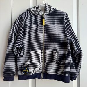 Hanna Andersson Classic Striped Zip Hoodie Sz 6-7